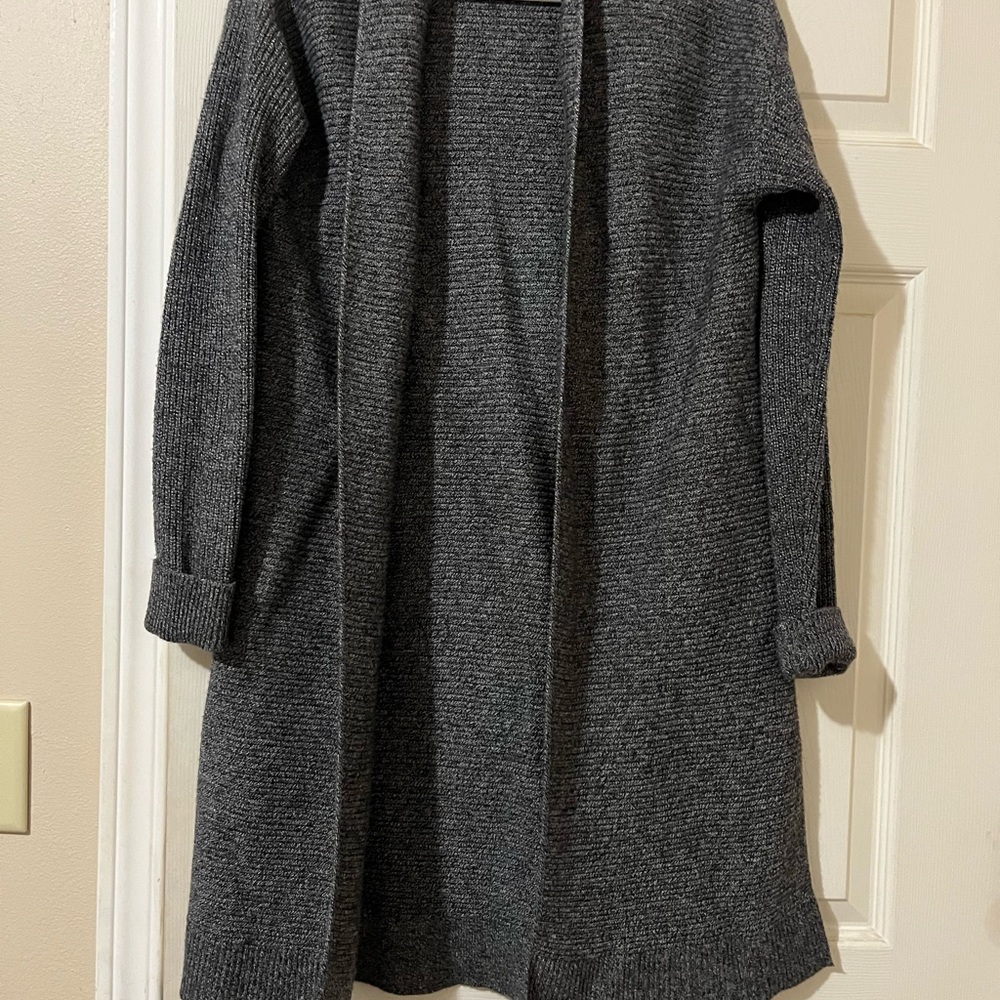 Women's Gray Knit Cardigan Coat